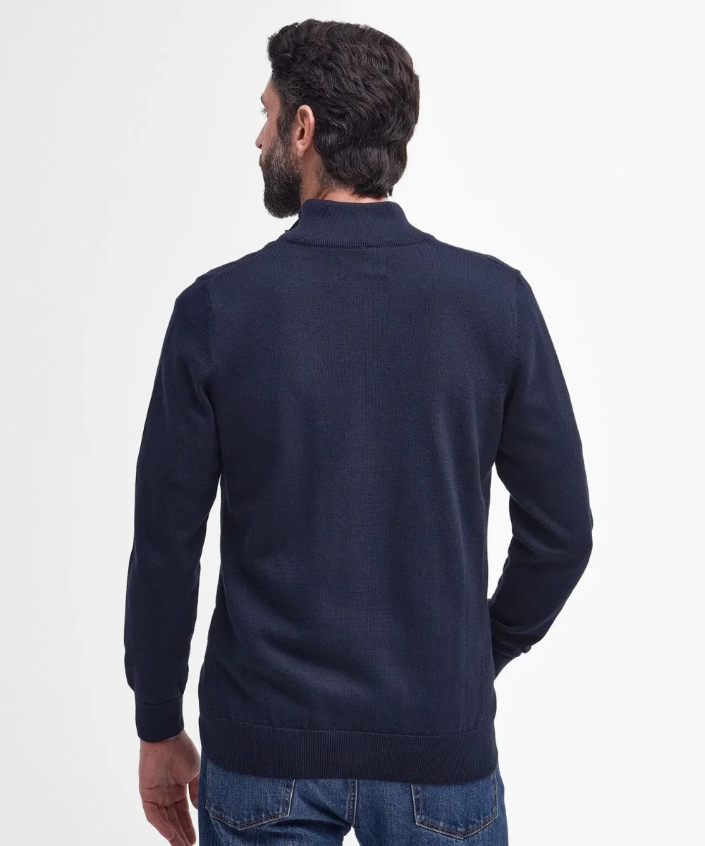 Barbour Baumwoll-Pullover mit halbem Reißverschluss | Marineblau – Bild 4