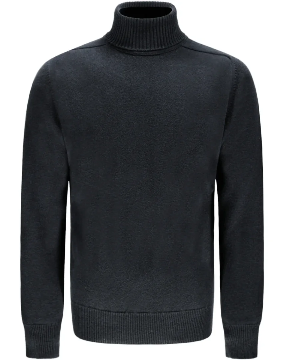 William Lockie Rollkragenpullover aus Lammwolle | Anthrazit
