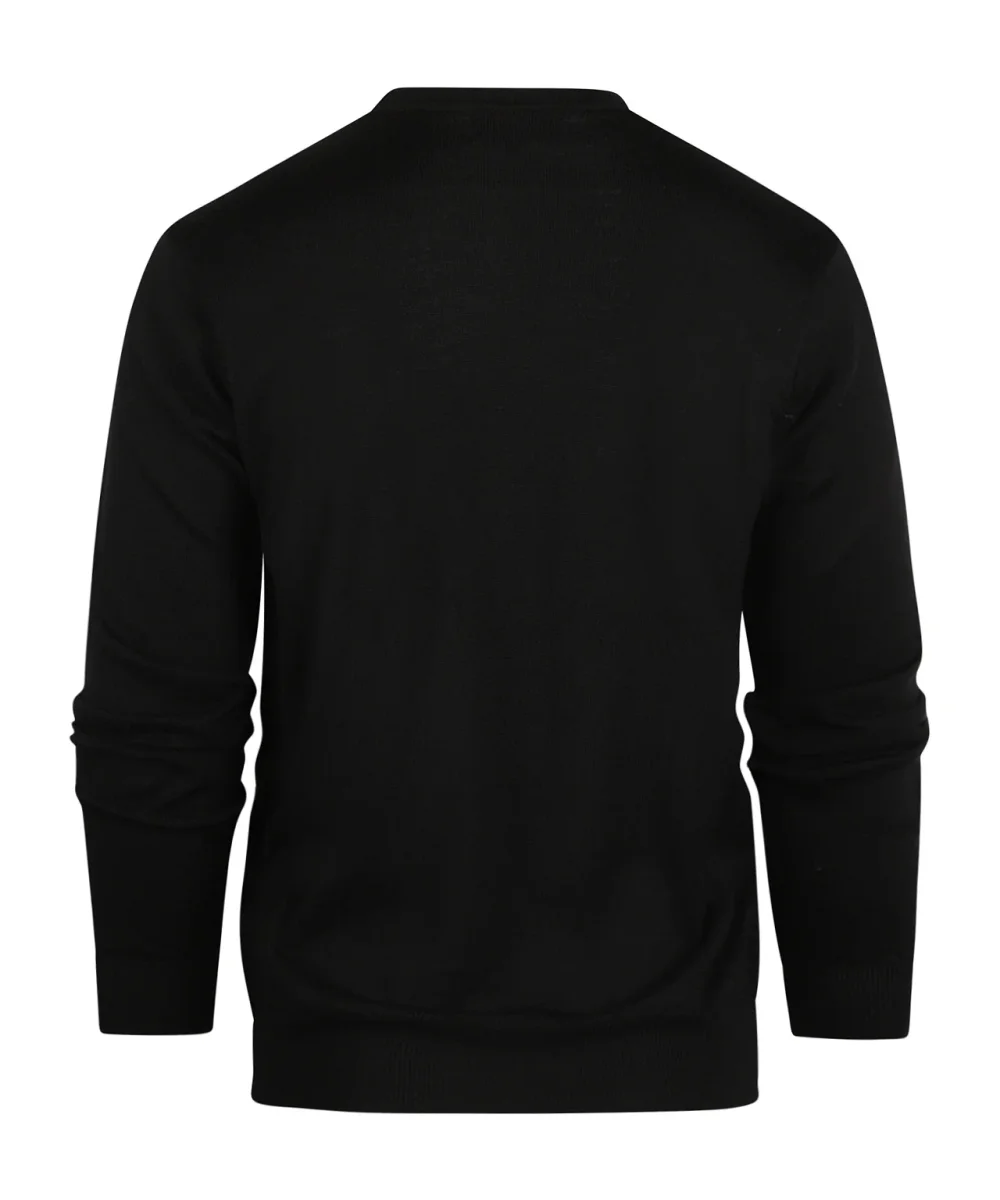 Merinowollpullover mit Rundhalsausschnitt | Schwarz – Bild 4