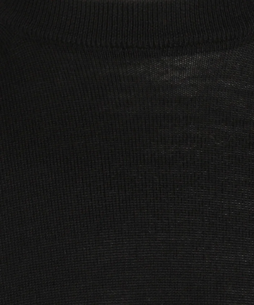 Merinowollpullover mit Rundhalsausschnitt | Schwarz – Bild 5
