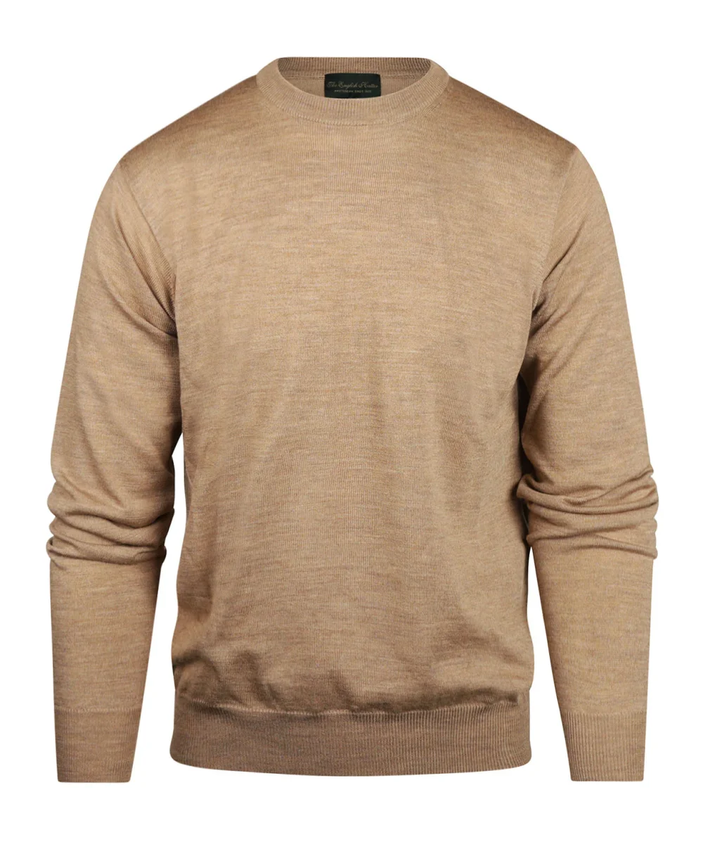 Merinowollpullover mit Rundhalsausschnitt | Braun