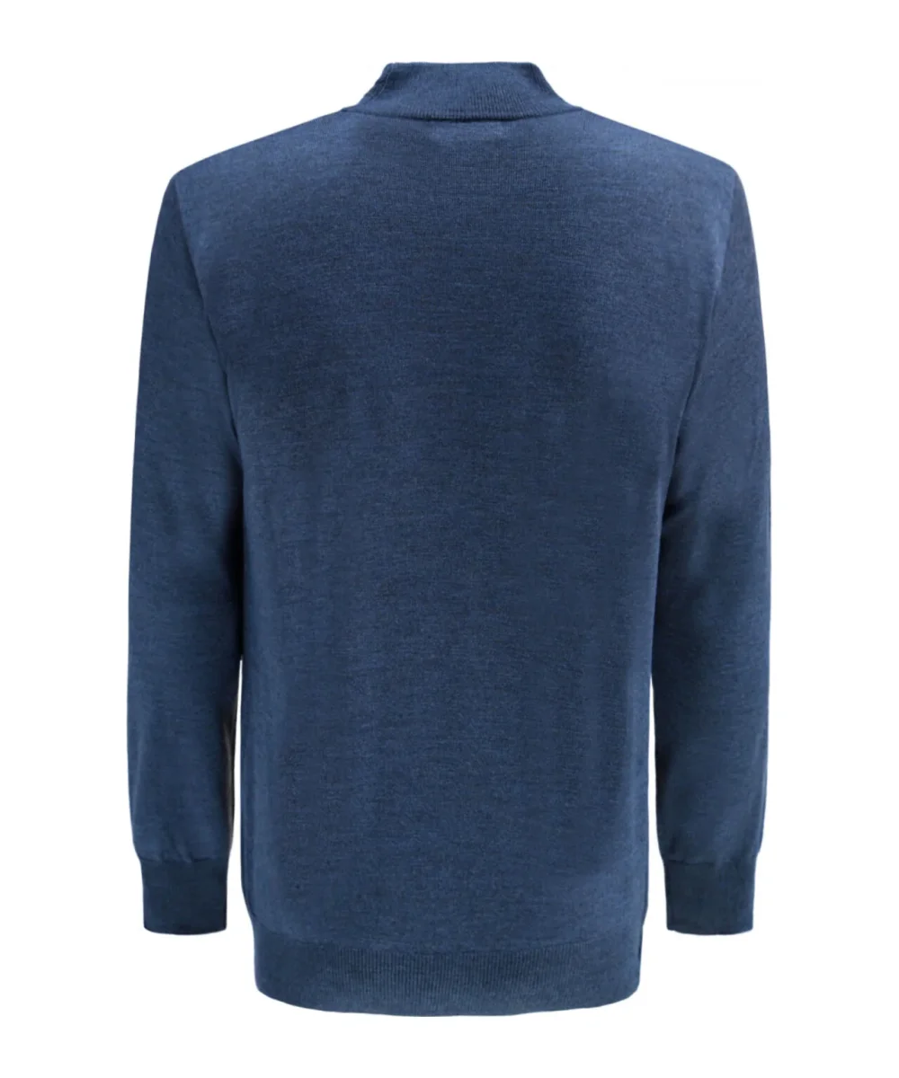 Schildkrötenpullover aus Merinowolle | Hellindigo – Bild 3