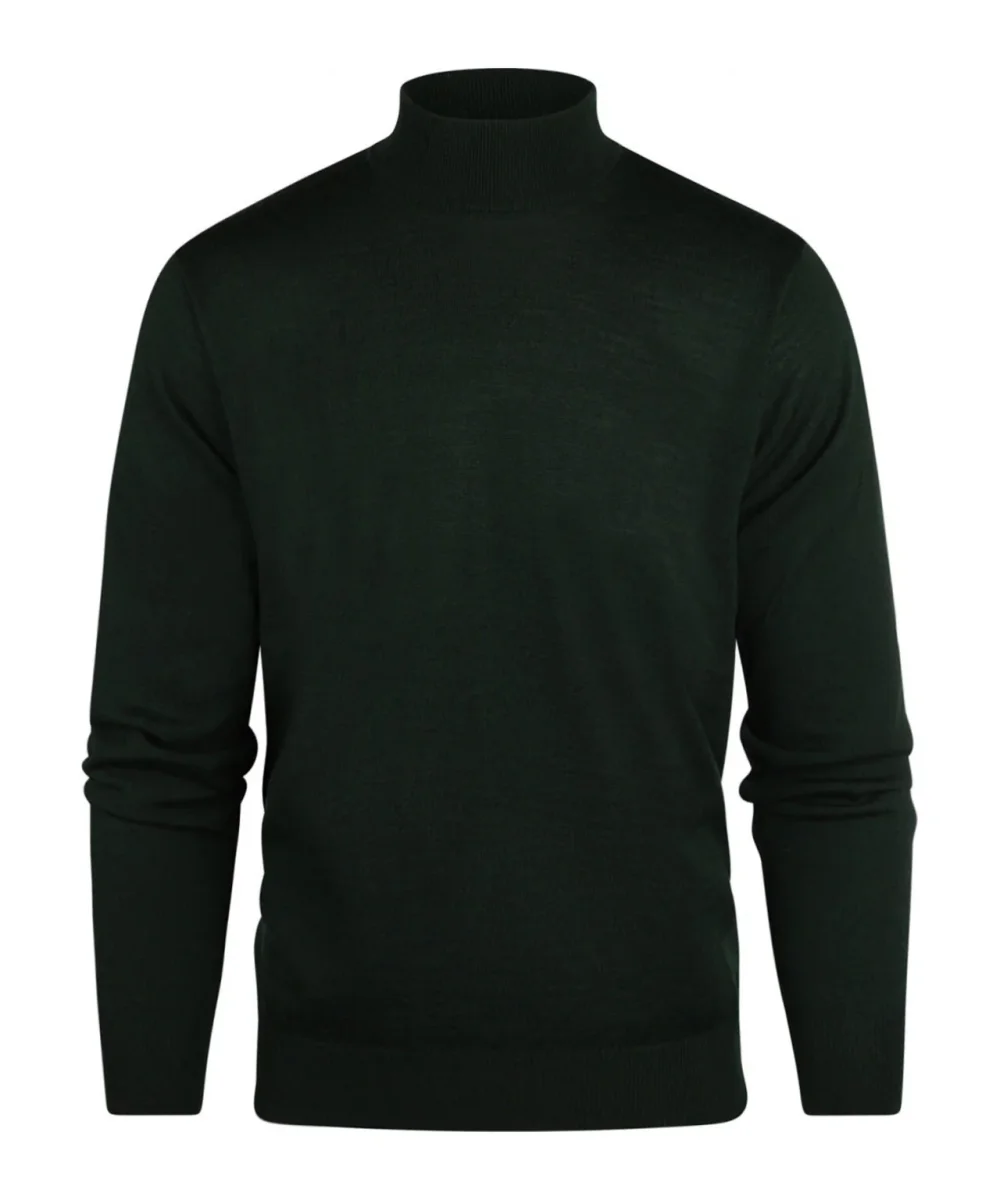 Schildkrötenpullover aus Merinowolle | Grün