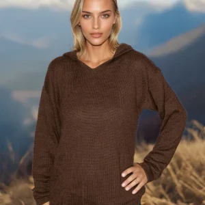 Gamboa Alpaca Hoodie for Women | Chocolate