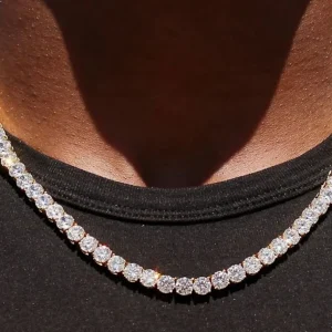 Herren Kette Halskette mit Strasssteinen