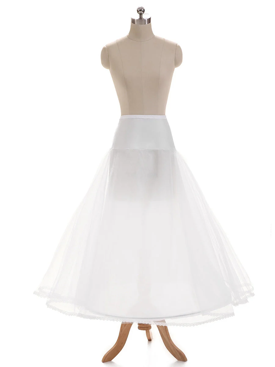 Tüllnetz A-Linie/Prinzessin 2-Stufiger Bodenlanger Hochzeits-Petticoat