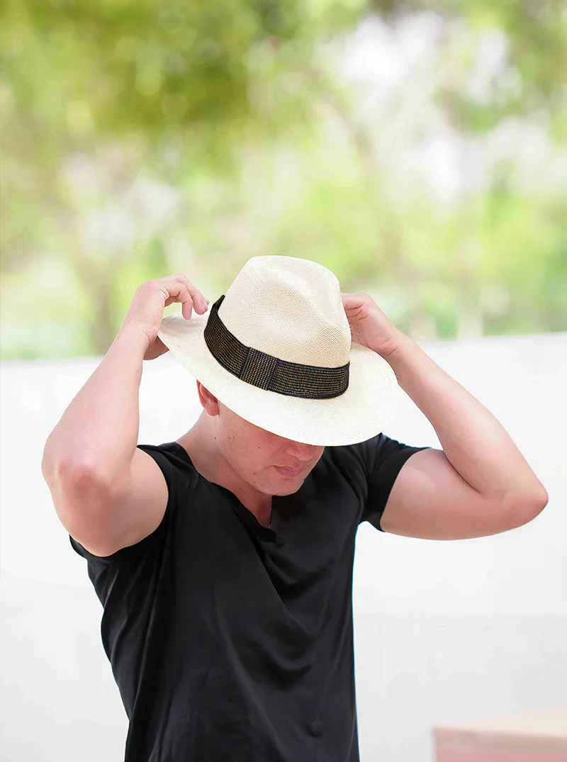 Elegant Black Hat Band with Gold Shimmer – Bild 5