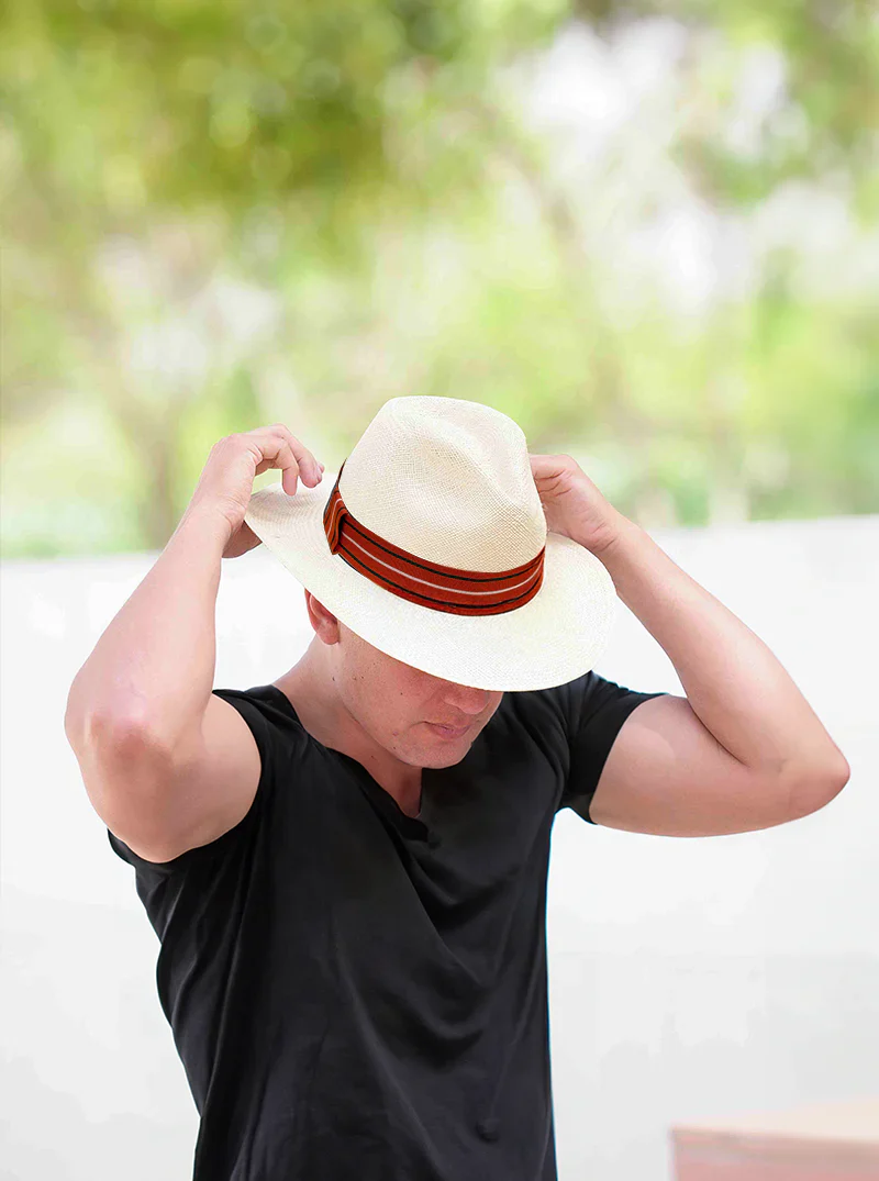 Striped Panama Hat Band - Red – Bild 4