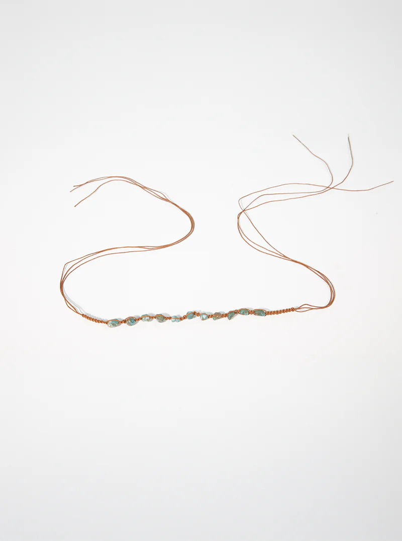 Western Hat Band | Turquoise Chip & Leather Cord – Bild 5