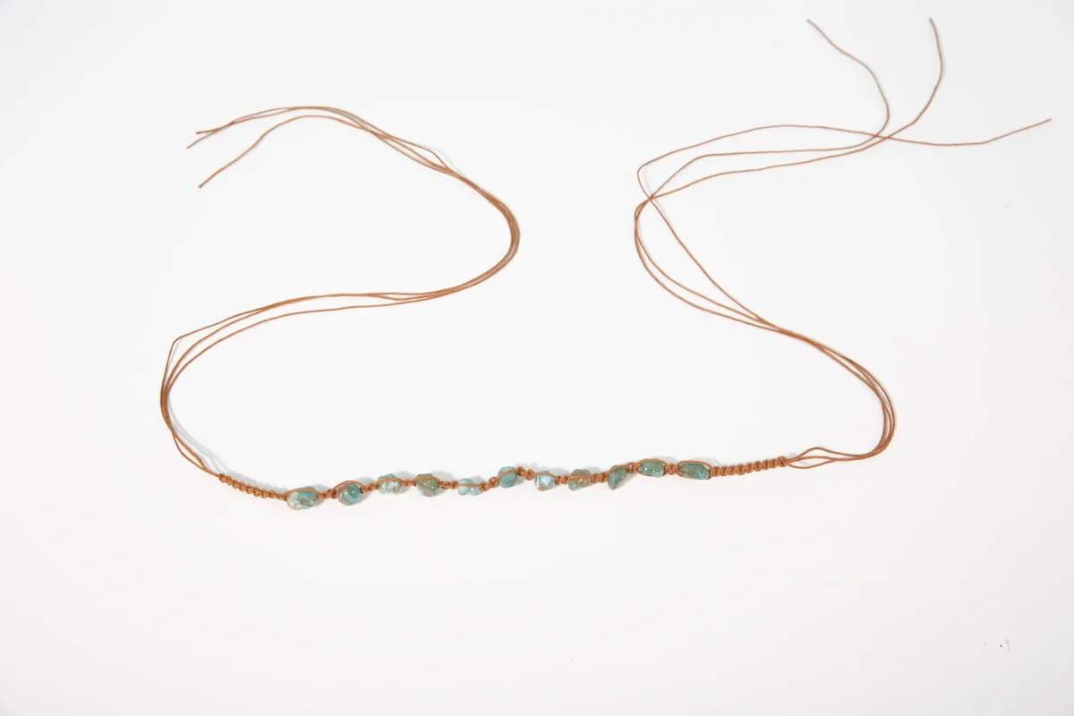 Western Hat Band | Turquoise Chip & Leather Cord – Bild 6