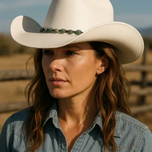 Western Hat Band | Turquoise Chip & Leather Cord