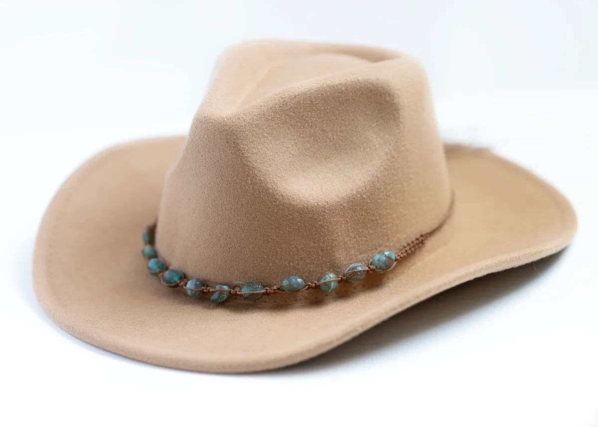 Western Hat Band | Turquoise Chip & Leather Cord – Bild 4